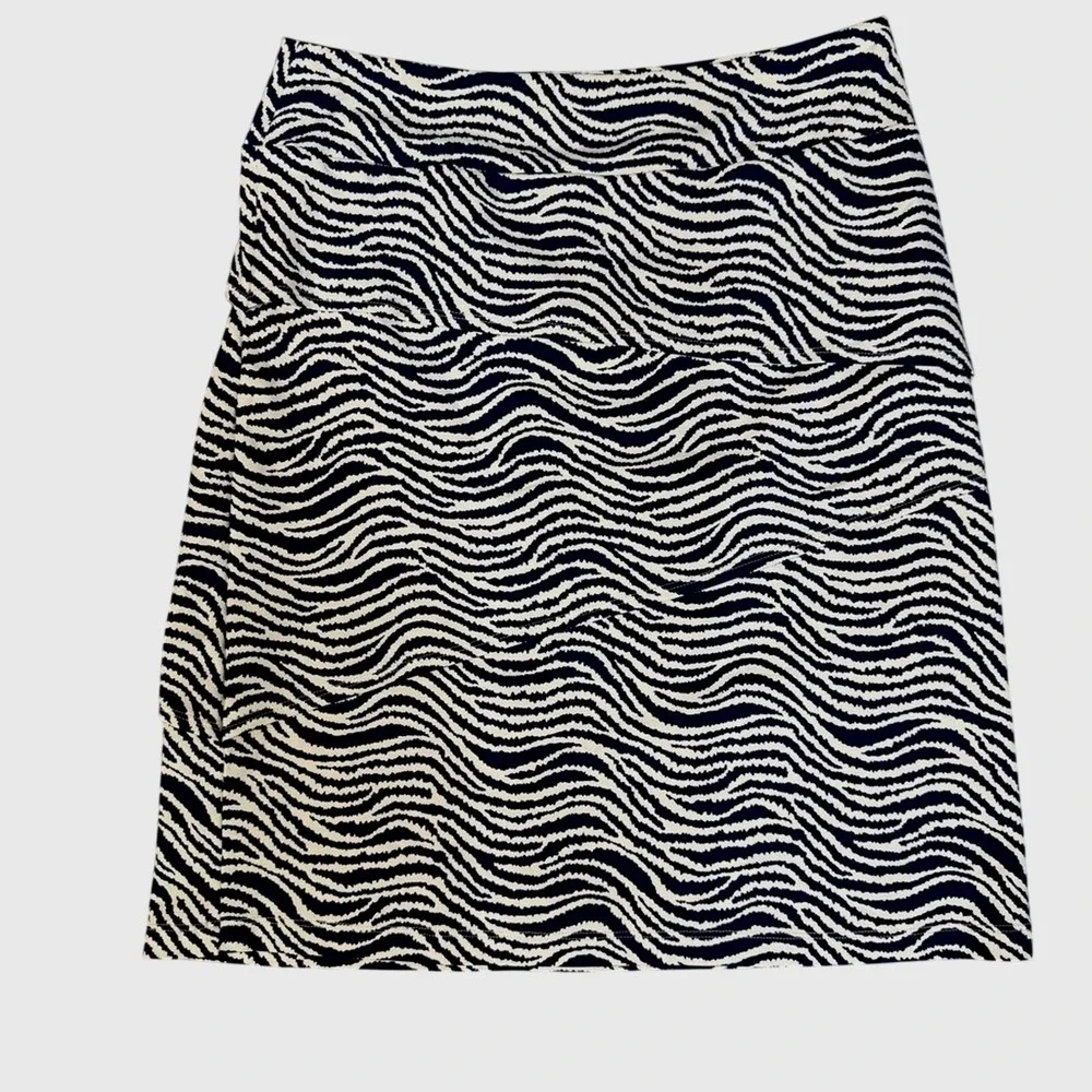 J. McLaughlin Abstract Print Tiered Skirt‎ Casual Resort Stretch Pull XS Retro